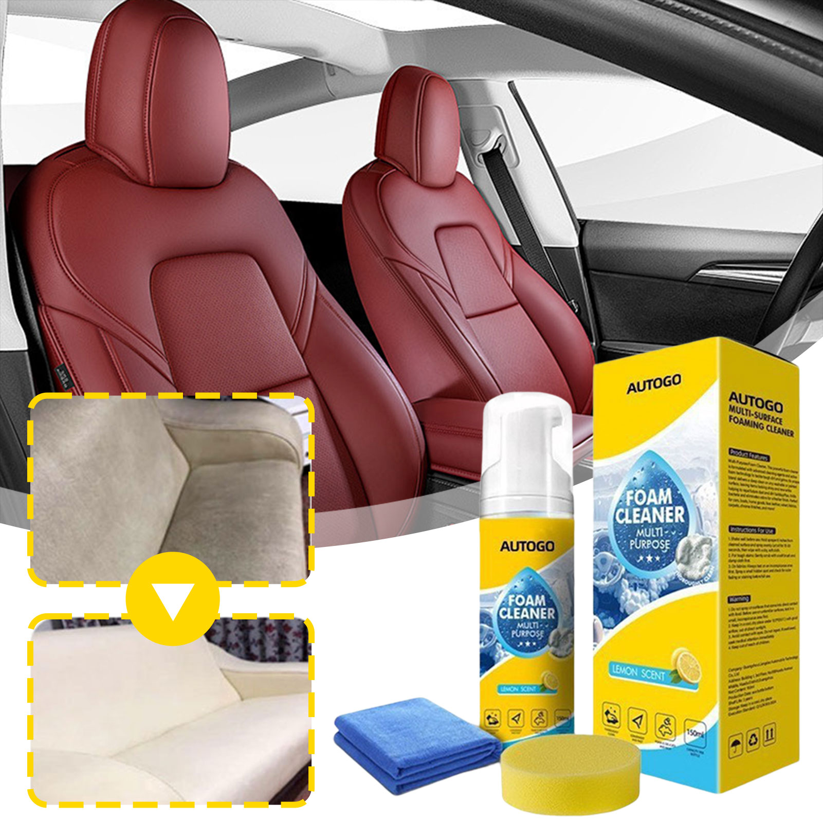 Sneaker Leather Care - Multifunctionele schuimreiniger voor auto-interieur Schuimreiniger met