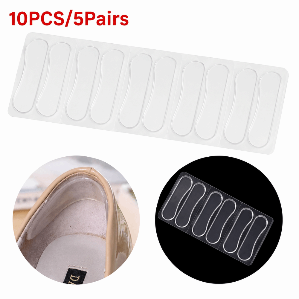 Heel Liner Grip - 5 paar gel-hielkussentjes, zelfklevend, flexibel, transparant,